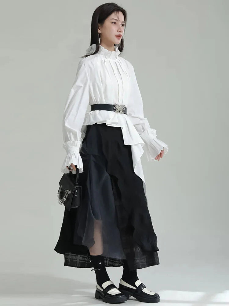 Ladada Pleated Collar Blouse