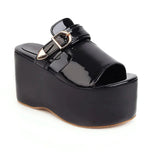 Asuandra Platform Slide - Black from Marigold Shadows