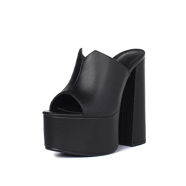 Bratt Platform Slide - Black from Marigold Shadows