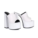 Bratt Platform Slide - White from Marigold Shadows