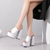 Bratt Platform Slide - White from Marigold Shadows