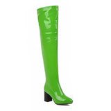 Salwa Patent Boot- Green from Marigold Shadows