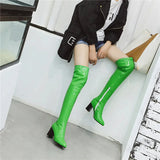 Salwa Patent Boot- Green from Marigold Shadows
