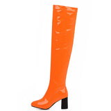 Salwa Patent Boot - Orange from Marigold Shadows
