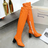 Salwa Patent Boot - Orange from Marigold Shadows