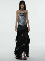 Darceangelo Mesh Ruffle Skirt