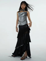 Darceangelo Mesh Ruffle Skirt