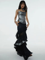 Darceangelo Mesh Ruffle Skirt