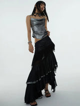 Darceangelo Mesh Ruffle Skirt
