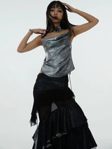 Darceangelo Mesh Ruffle Skirt