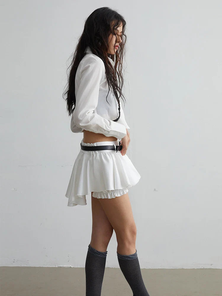 Faroush Ruffle Mini Skirt