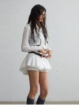 Faroush Ruffle Mini Skirt
