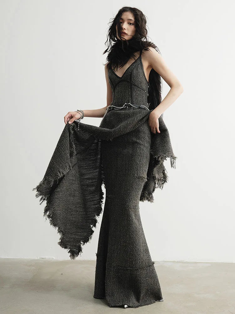 Frandie Long Freyed Skirt
