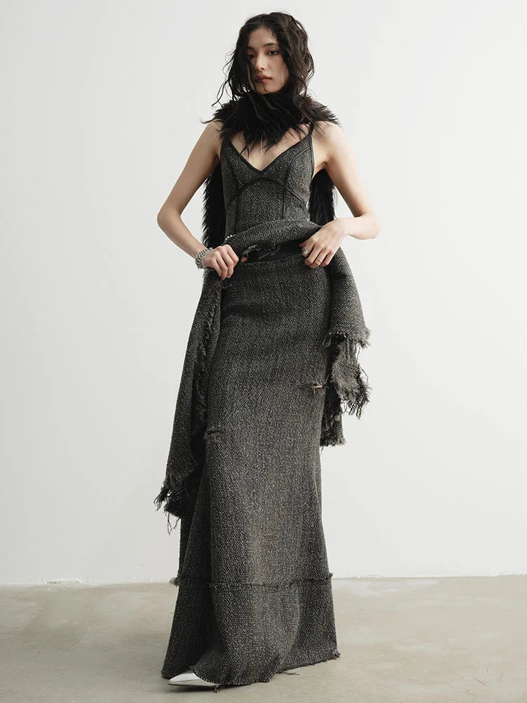 Frandie Long Freyed Skirt