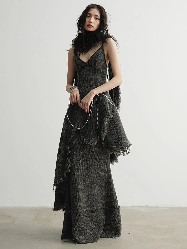 Frandie Long Freyed Skirt