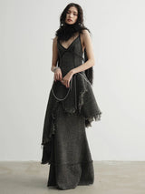 Frandie Long Freyed Skirt