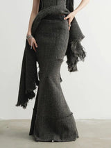 Frandie Long Freyed Skirt