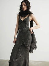Frandie Long Freyed Skirt