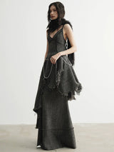 Frandie Long Freyed Skirt