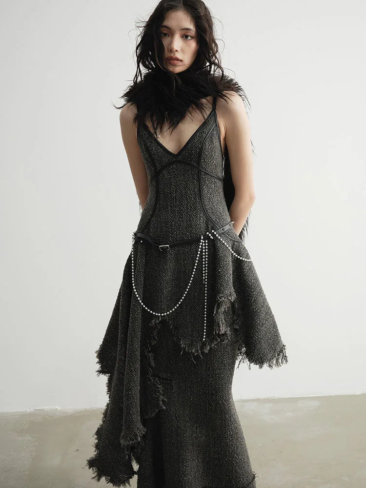 Frandie Long Freyed Skirt