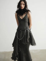 Frandie Long Freyed Skirt