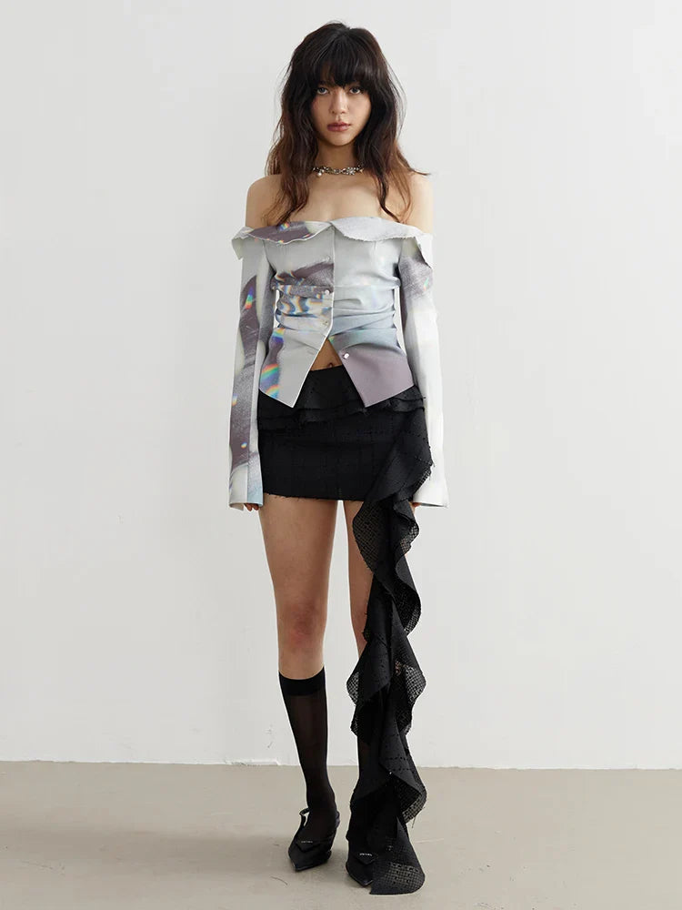 Manello Ruffle Mini Skirt