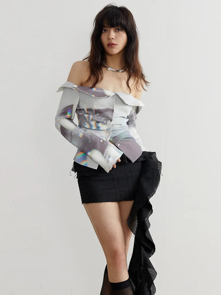 Manello Ruffle Mini Skirt