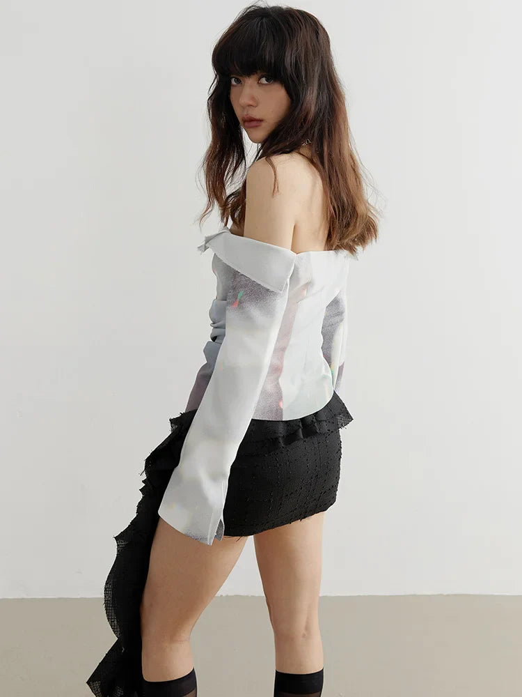 Manello Ruffle Mini Skirt
