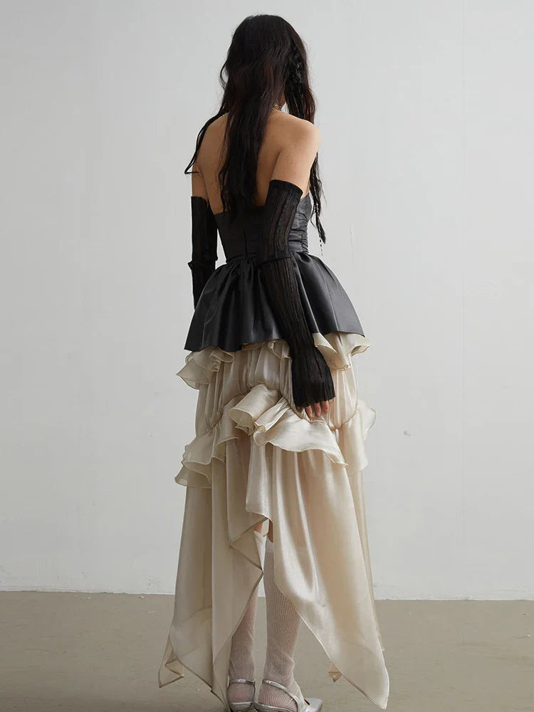 Saturn Ruffled Champagne Skirt