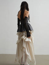 Saturn Ruffled Champagne Skirt