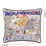 Marines Large Hand-Embroidered Pillow from Quirks!
