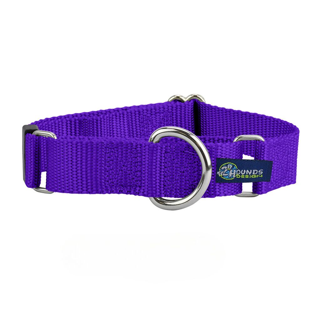 5/8″ and 1″ Purple Nylon Martingale Dog Collar from 2 Hounds Design