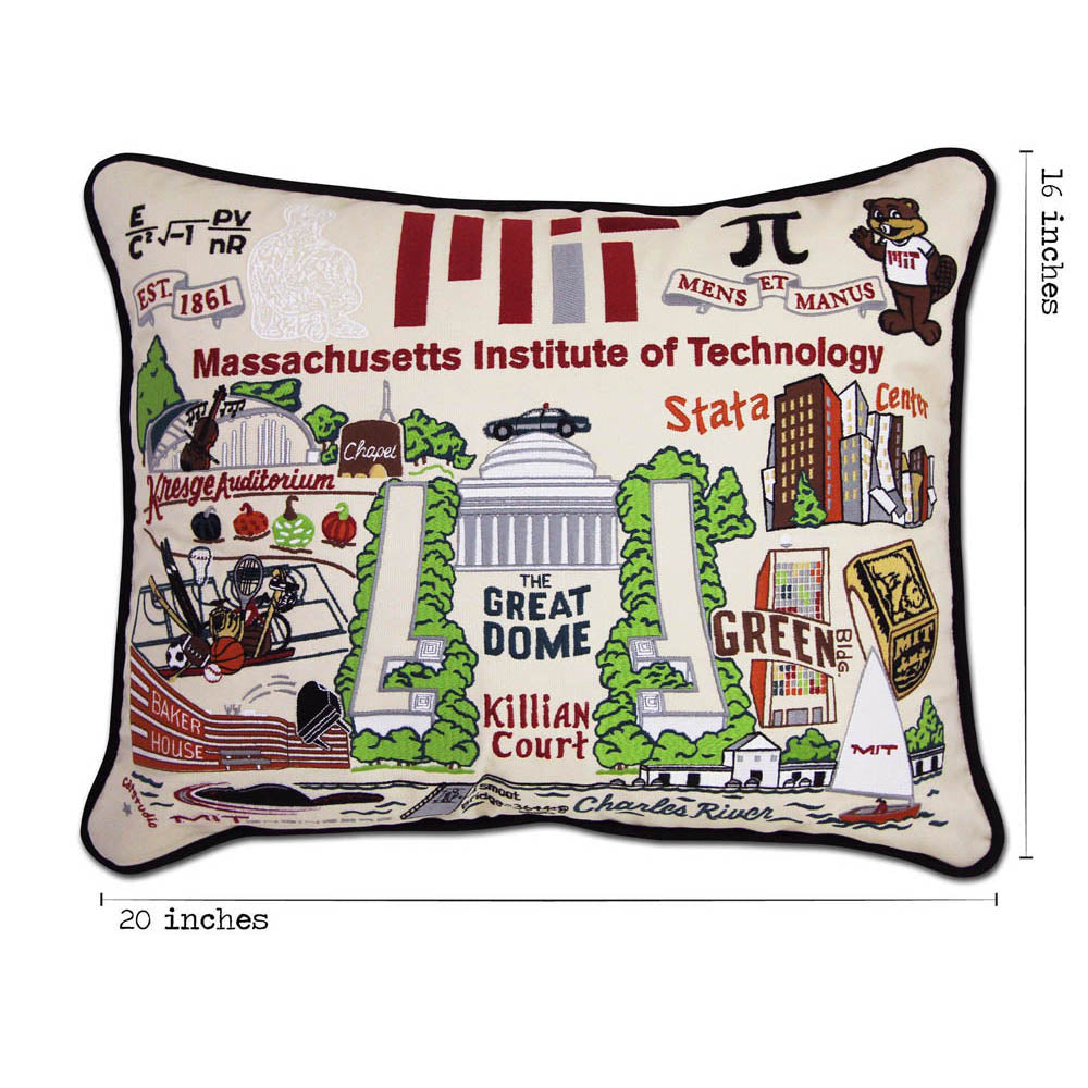 Massachusetts Institute of Technology (MIT) Collegiate Embroidered Pillow by CatStudio from Quirks!