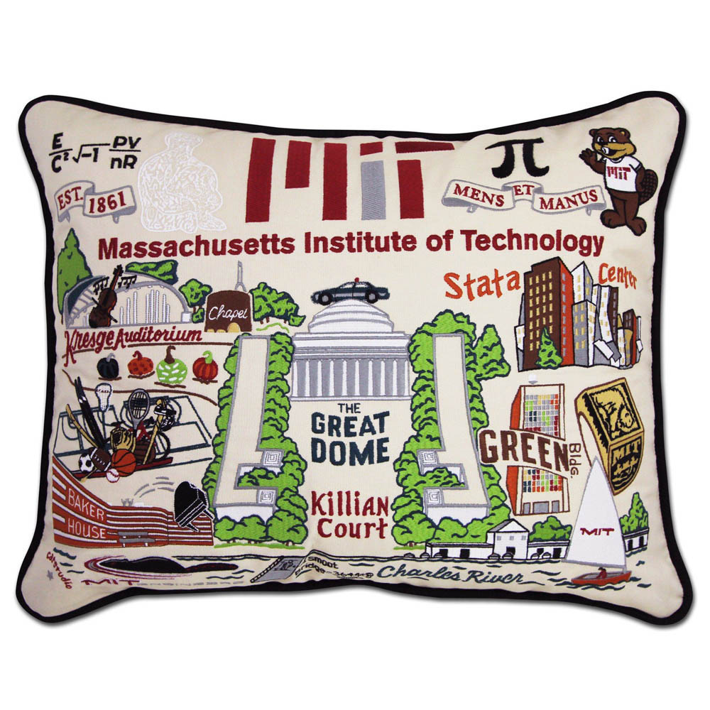 Massachusetts Institute of Technology (MIT) Collegiate Embroidered Pillow by CatStudio from Quirks!
