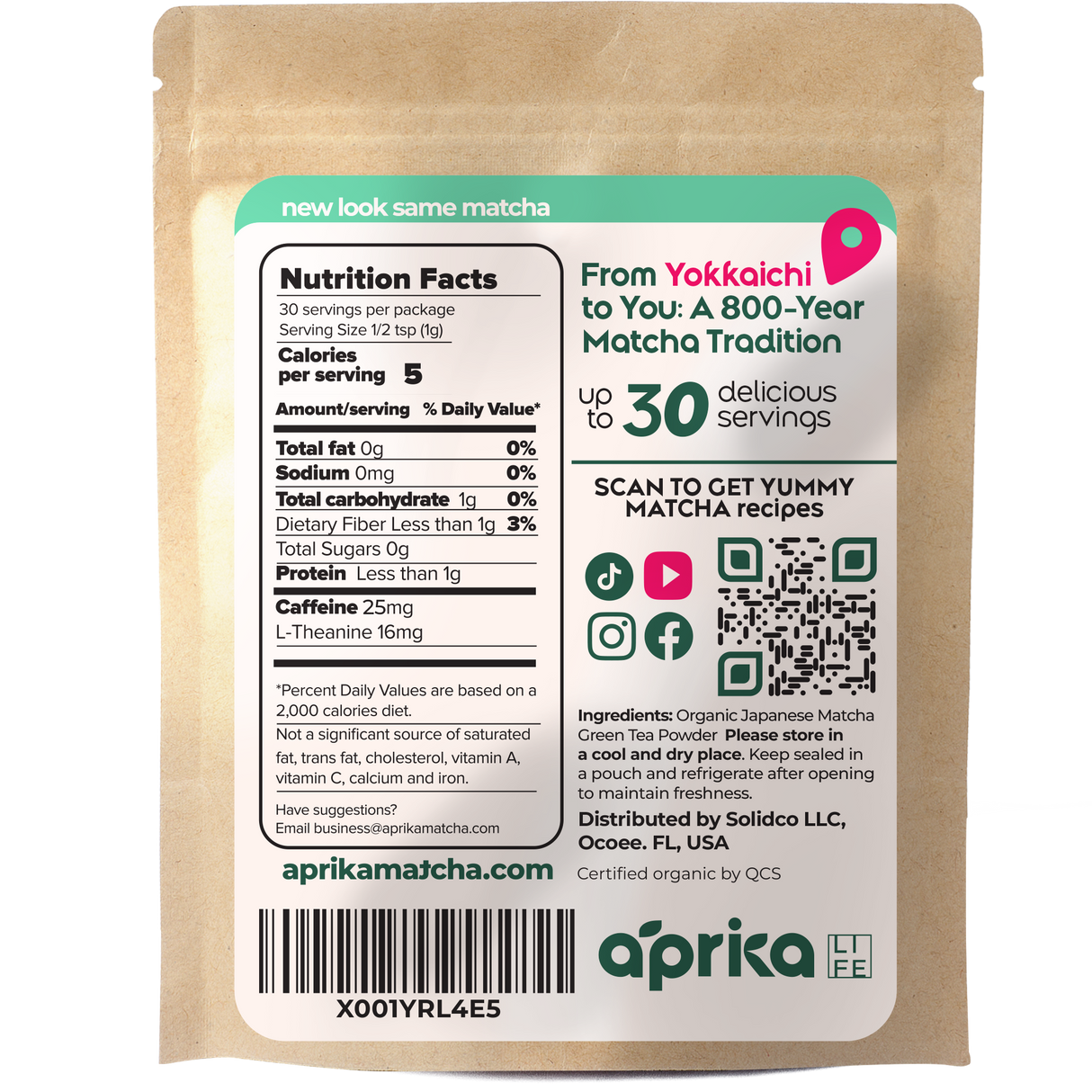 Organic Japanese Matcha Green Tea Powder from Aprika Life