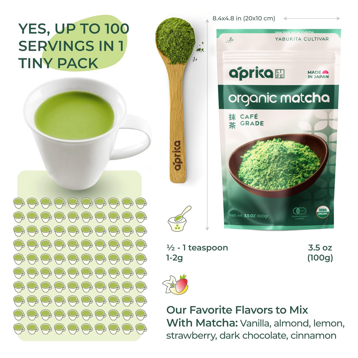 Organic Japanese Matcha Green Tea Powder from Aprika Life