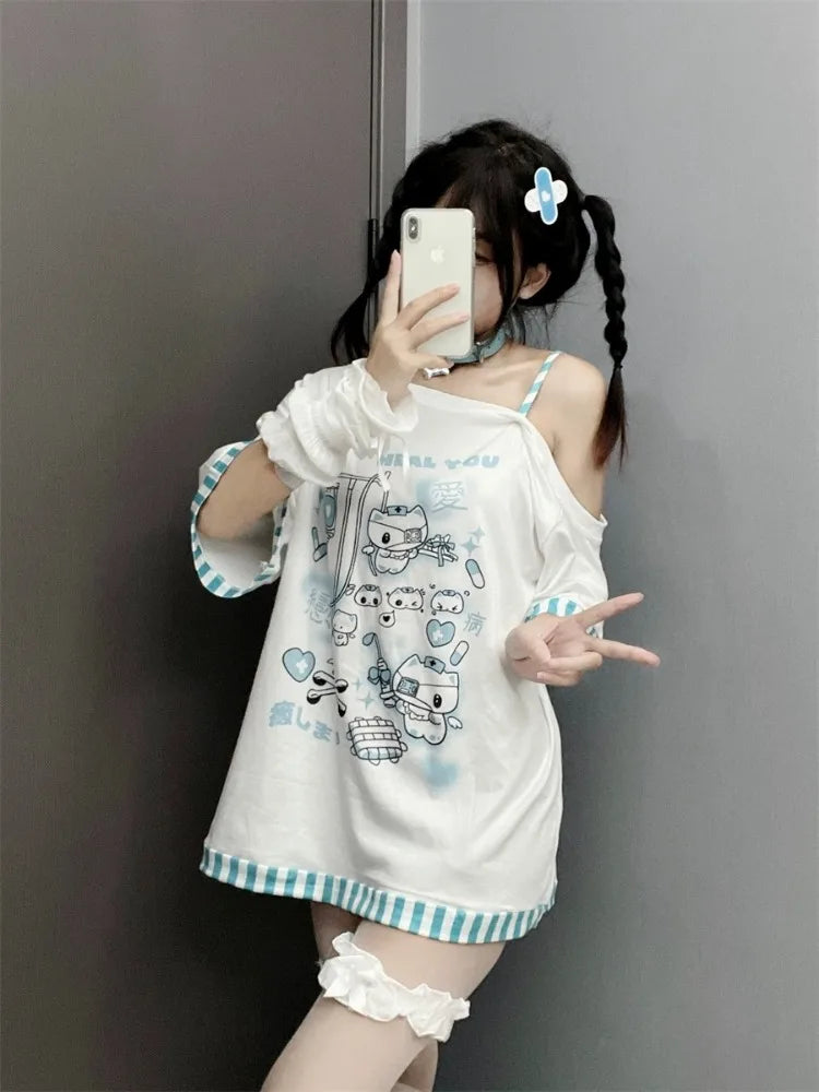 Medical Meow Tee – Kawaii Nurse Cat Graphic Oversized T-Shirt From Kawaii Stop
