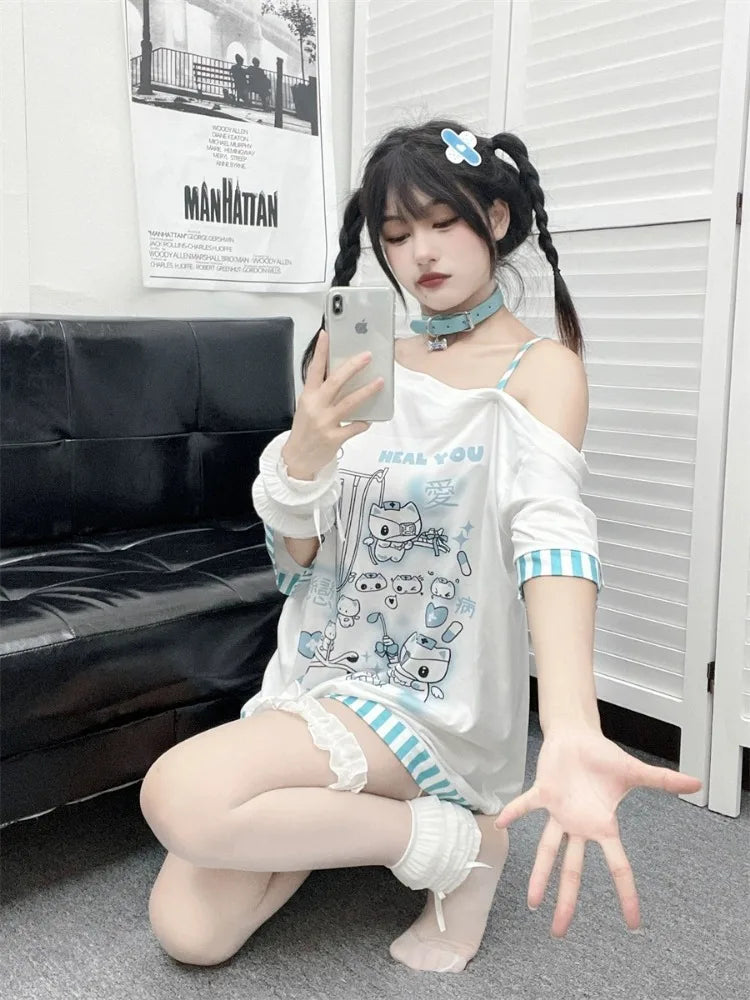 Medical Meow Tee – Kawaii Nurse Cat Graphic Oversized T-Shirt From Kawaii Stop
