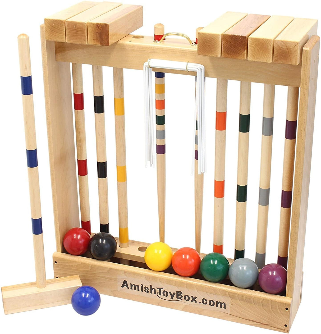 Family Tradition Croquet Set, 8-Player Wooden Croquet Game From AmishToyBox.com