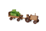 Amish-Made Wooden Toy Tractor and Wagon Set with Hay Bales From AmishToyBox.com