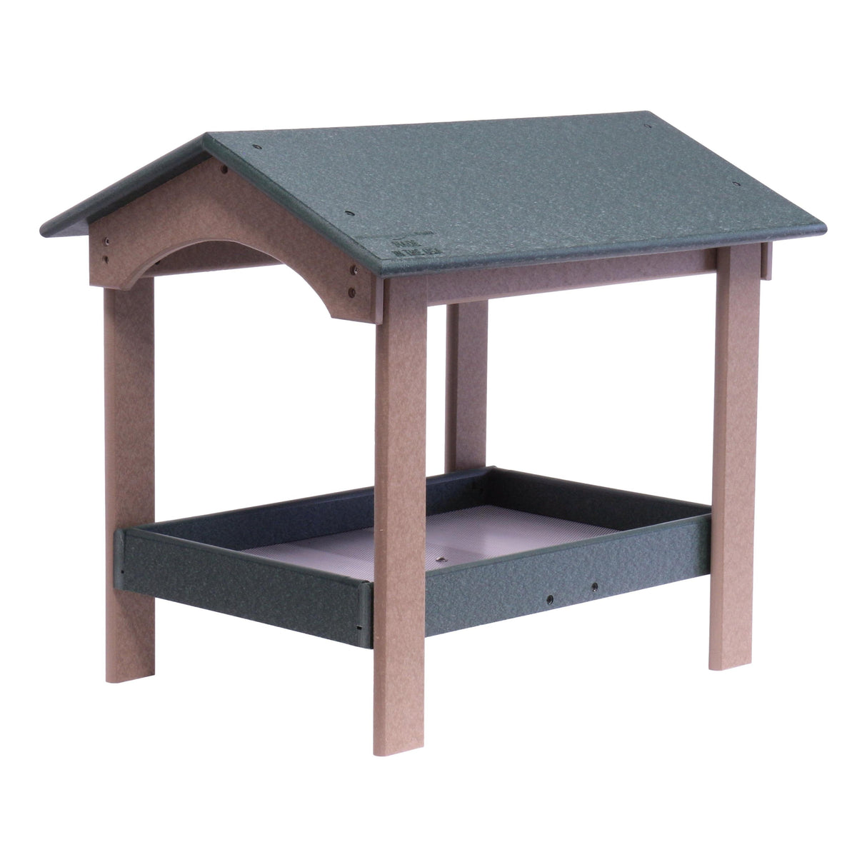 Ground Bird Feeder, Deluxe Fly-Through Covered Feeder for Birds and Squirrels with Screen Mesh Tray From AmishToyBox.com