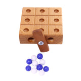 Amish-Made Wooden Travel Tic Tac Toe Game With Glass Marbles From AmishToyBox.com