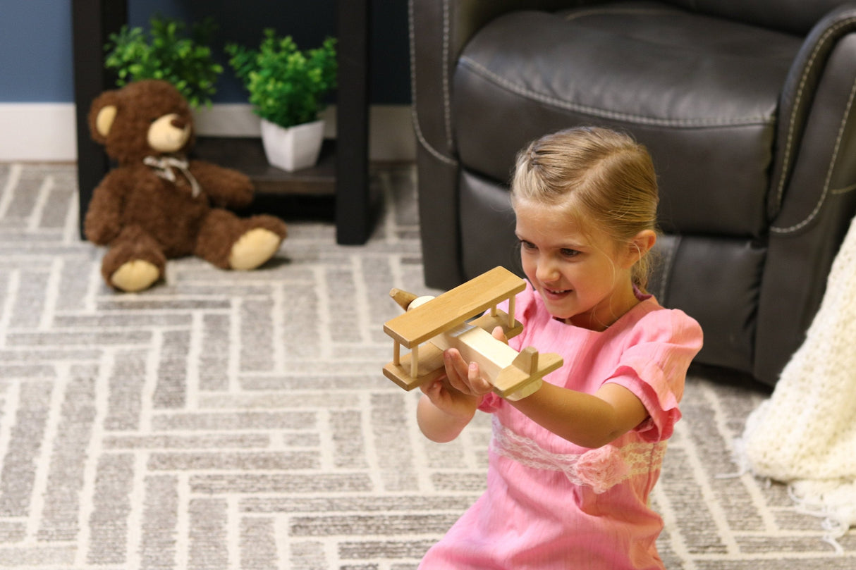 Wooden Toy Airplane With Spinning Propellor, Kid-Safe Finish From AmishToyBox.com