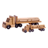 Amish-Made Wooden Log Semi Truck Toy, With Removable Logs From AmishToyBox.com