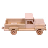 Amish-Made Wooden Pickup Truck Toy, Unfinished Wood From AmishToyBox.com