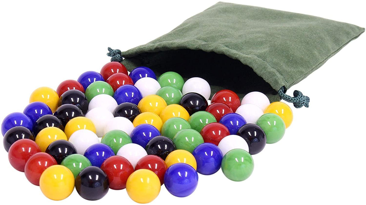 Bag of 60 Glass Marbles for Chinese Checkers Game, Large 3/4" (18mm) From AmishToyBox.com