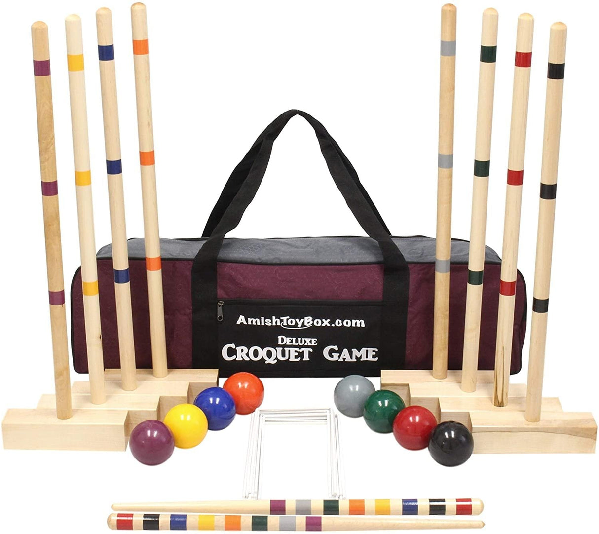 Family Tradition Croquet Set, 8-Player Wooden Croquet Game From AmishToyBox.com