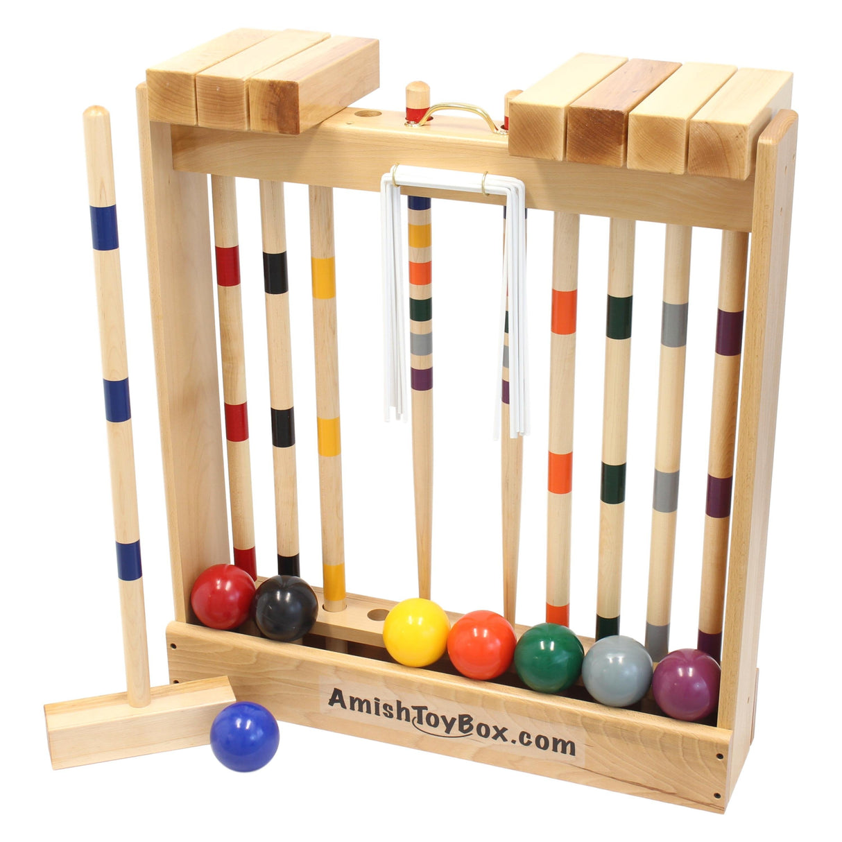 Family Tradition Croquet Set, 8-Player Wooden Croquet Game From AmishToyBox.com