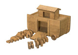 Wooden Noah's Ark Toy with 14 Toy Animals, Amish-Made From AmishToyBox.com