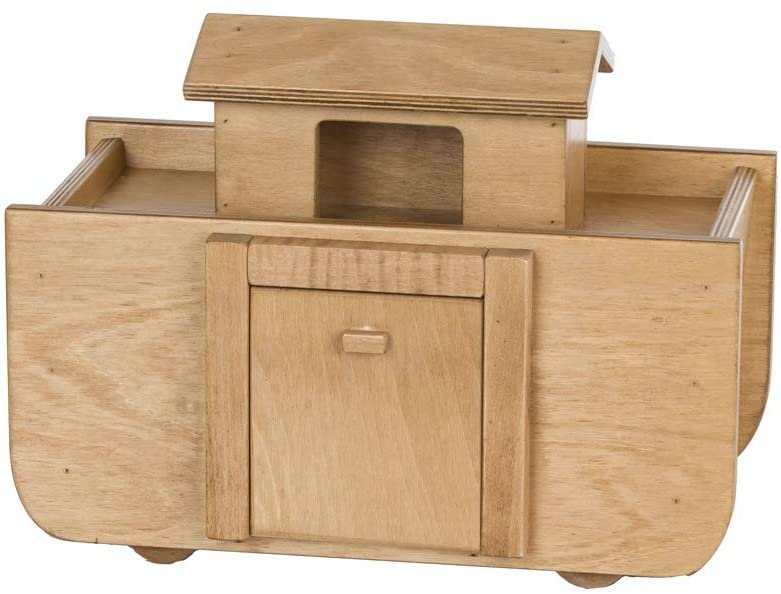 Wooden Noah's Ark Toy with 14 Toy Animals, Amish-Made From AmishToyBox.com